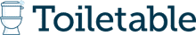 Logo of "Toiletable" with an illustration of a toilet and a sparkling star on the tank.