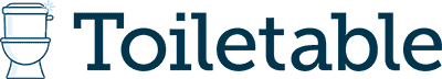 Logo of "Toiletable" with an illustration of a toilet and a sparkling star on the tank.