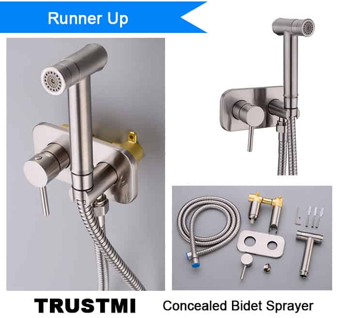 TRUSTMI concealed bidet sprayer review, nickel color brushed