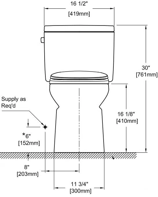 Toto CST474CEFGNo.01 Vespin II dimensions